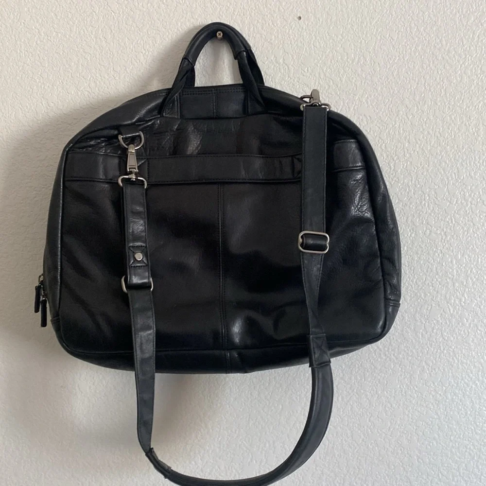 EL PORTAL Men’s Black Premium Leather Briefcase